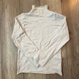 White Long Sleeve Turtleneck Top